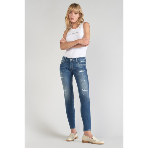 Le Temps des Cerises - Jeans push-up slim PULP, 7/8ème bleu en coton Lane - Promos vêtements femme