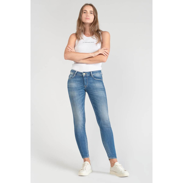 Jeans push-up slim PULP, 7/8ème bleu en coton Gaia Le Temps des Cerises Mode femme