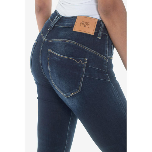 Le Temps des Cerises - Jeans push-up slim taille haute PULP, 7/8ème bleu en coton Ines - Jean femme