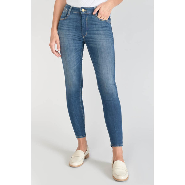 Jeans push-up slim taille haute PULP, 7/8ème bleu en coton Hattie Le Temps des Cerises Mode femme
