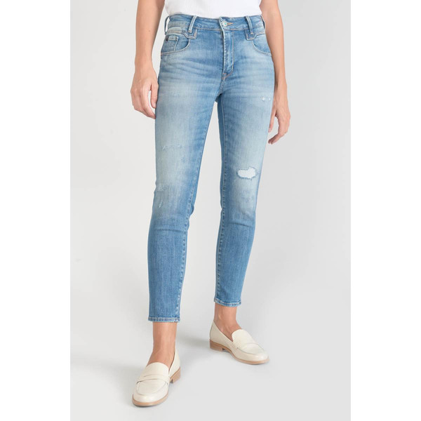 Jeans push-up slim taille haute PULP, 7/8ème bleu en coton Clio Le Temps des Cerises Mode femme