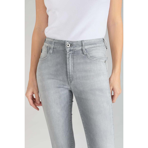 Jeans push-up slim taille haute PULP, 7/8ème gris en coton Noémie Le Temps des Cerises