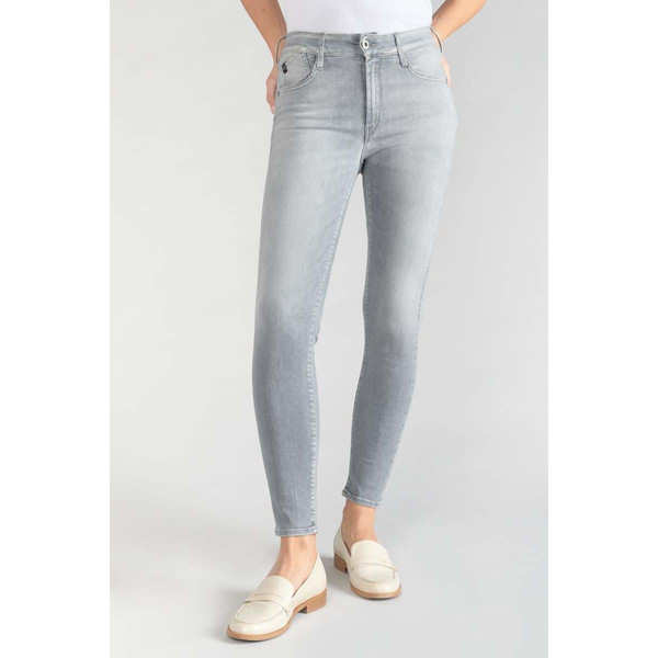 Jeans push-up slim taille haute PULP, 7/8ème gris en coton Noémie Le Temps des Cerises Mode femme