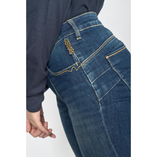 Jeans push-up slim taille haute PULP, longueur 34 bleu en coton Hazel Le Temps des Cerises Mode femme