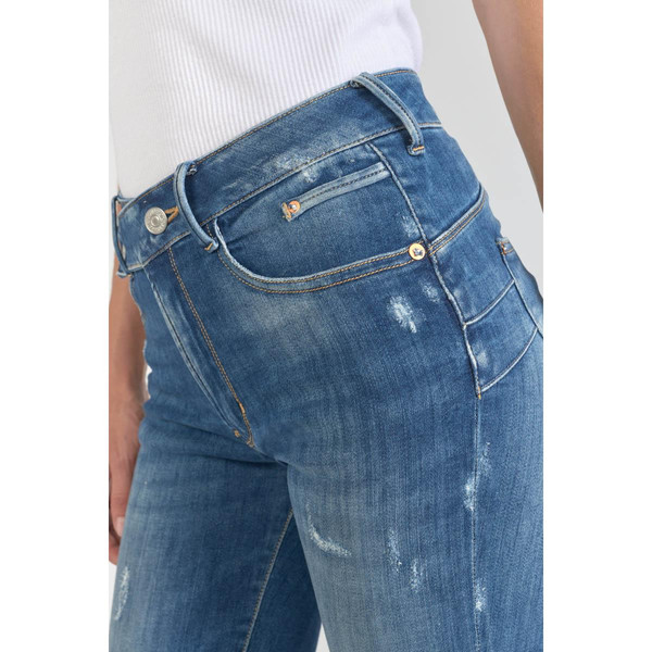 Jeans push-up slim taille haute PULP, longueur 34 bleu en coton Anya Jean droit femme