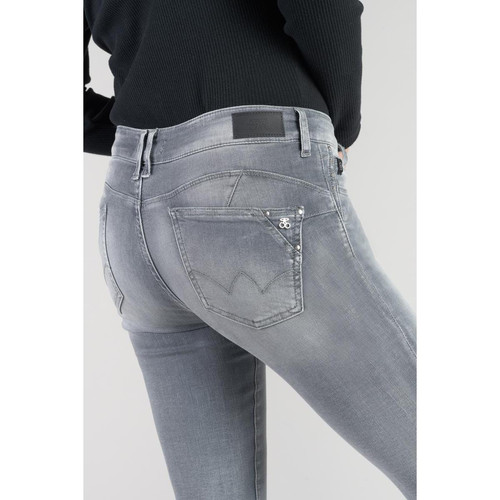 Jeans push-up slim taille haute PULP, 7/8ème gris en coton Isla Le Temps des Cerises Mode femme