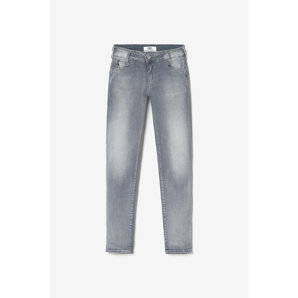 Jeans push-up slim taille haute PULP, 7/8ème gris en coton Isla Le Temps des Cerises