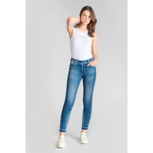 Le Temps des Cerises - Jeans push-up slim taille haute PULP, 7/8ème bleu Skye - Jean droit femme