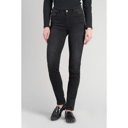 Le Temps des Cerises - Jeans push-up slim taille haute PULP, longueur 34 noir en coton Anna - Toute la mode