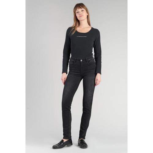 Jeans push-up slim taille haute PULP, longueur 34 noir en coton Anna Le Temps des Cerises Mode femme
