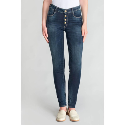 Le Temps des Cerises - Jeans push-up slim taille haute PULP, longueur 34 bleu en coton Lola - Nouveautés jeans femme
