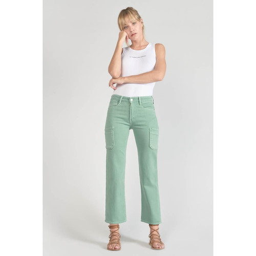 Jeans regular, droit PRECIEUX, 7/8ème vert en coton Le Temps des Cerises Mode femme