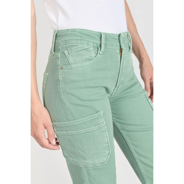 Jeans regular, droit PRECIEUX, 7/8ème vert en coton Le Temps des Cerises