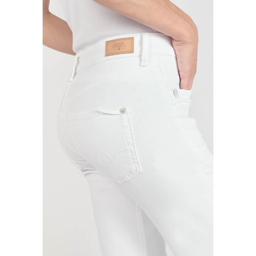 Jeans regular, droit pricilia, 7/8ème blanc en coton Le Temps des Cerises