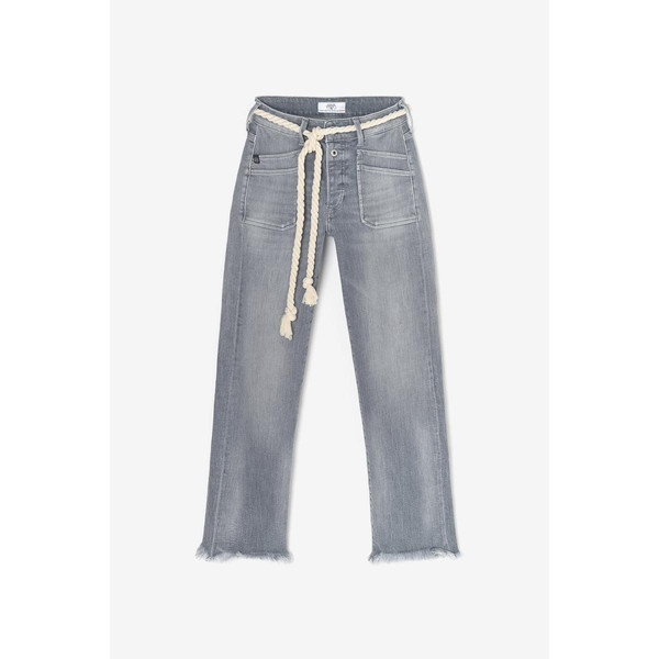 Jeans regular, droit pricilia, 7/8ème gris en coton Le Temps des Cerises