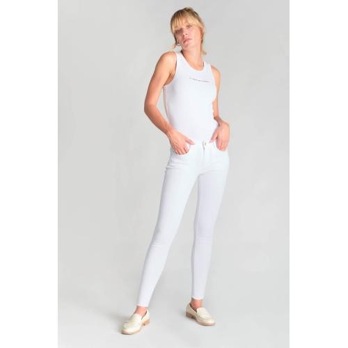 Jeans skinny POWER, 7/8ème blanc Aria en coton Le Temps des Cerises Mode femme