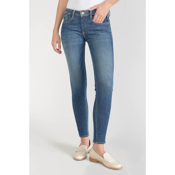 Jeans skinny POWER, 7/8ème bleu en coton Jade Le Temps des Cerises Mode femme