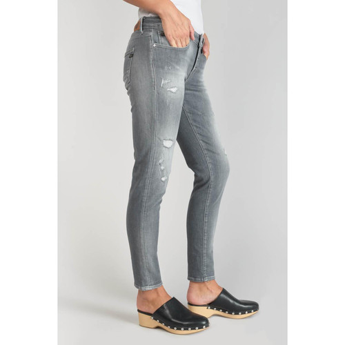 Jeans skinny POWER, 7/8ème gris en coton Jean droit femme
