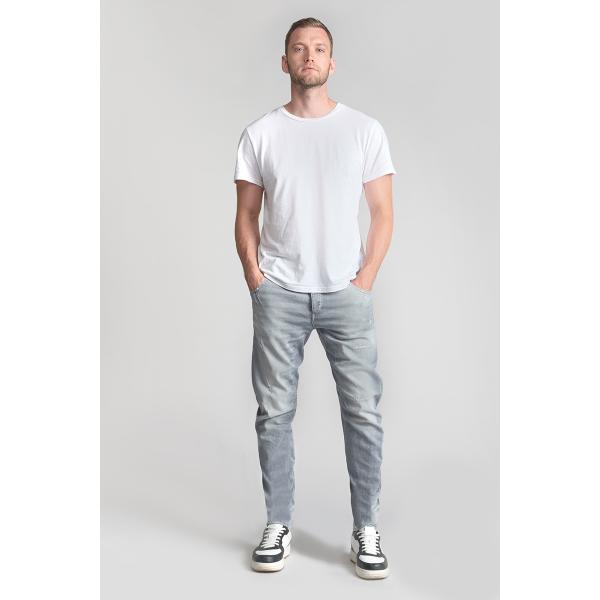 Jeans tapered 903, longueur 34 gris Milo en coton Le Temps des Cerises LES ESSENTIELS HOMME