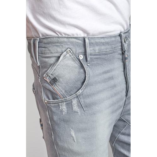 Jeans tapered 903, longueur 34 gris Milo en coton Le Temps des Cerises LES ESSENTIELS HOMME