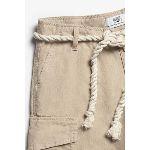 Pantalon cargo Caste beige sable blanc en coton Le Temps des Cerises