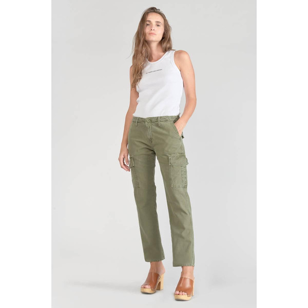 Pantalon cargo Castellas kaki vert en coton Le Temps des Cerises Mode femme