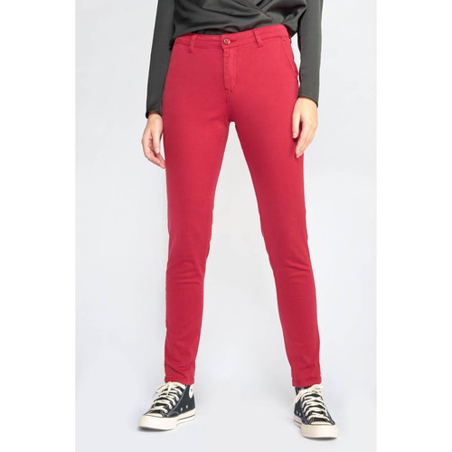 Pantalon dyli rouge framboise en coton Le Temps des Cerises Mode femme