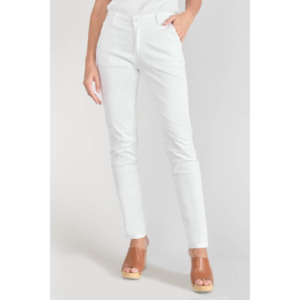 Pantalon chino Dyli3 blanc en coton Le Temps des Cerises Mode femme
