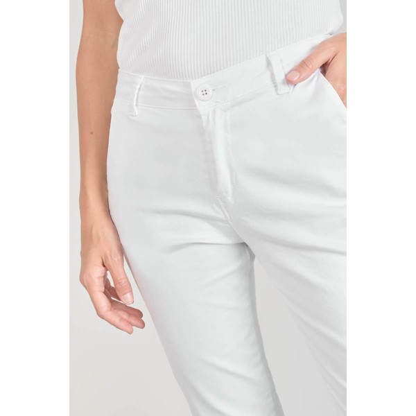 Pantalon chino Dyli3 blanc en coton Le Temps des Cerises