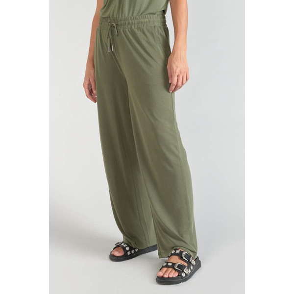 Pantalon droit JUDI vert en coton modal Le Temps des Cerises Mode femme