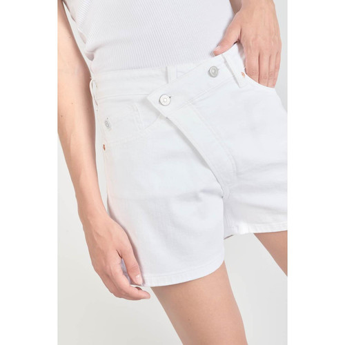Short Mosta en jeans blanc à fermeture asymétrique Le Temps des Cerises