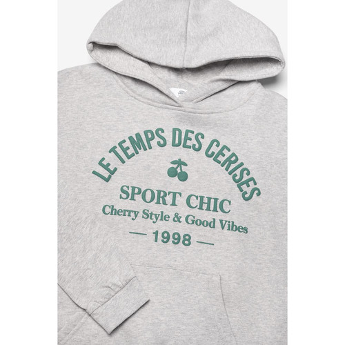 Sweat-Shirt capuche STEFFYGI gris en coton Le Temps des Cerises