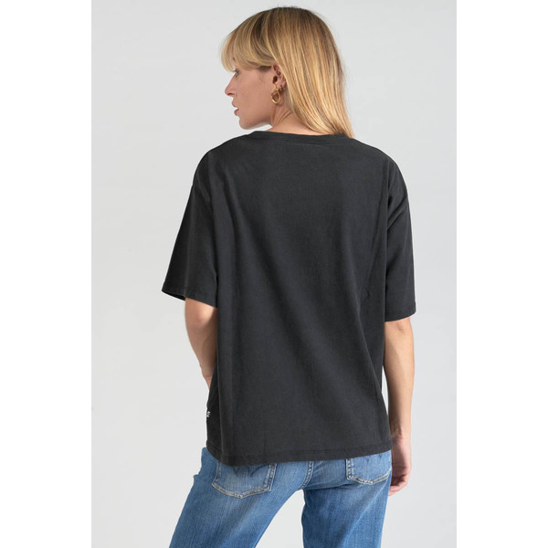 T-shirt Cassio noir en coton T-shirt manches courtes