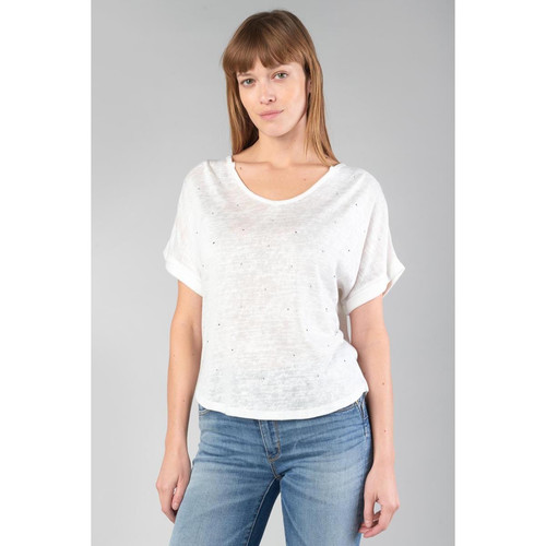 Tee-Shirt BIBOU blanc en viscose Le Temps des Cerises Mode femme