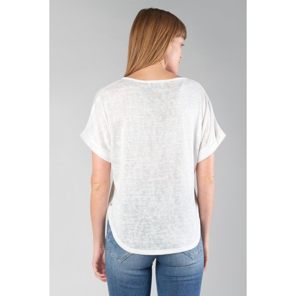 Tee-Shirt BIBOU blanc en viscose T-shirt manches courtes