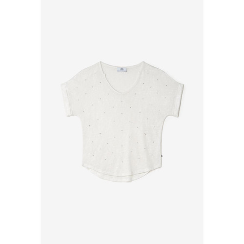 Tee-Shirt BIBOU blanc en viscose Le Temps des Cerises Mode femme