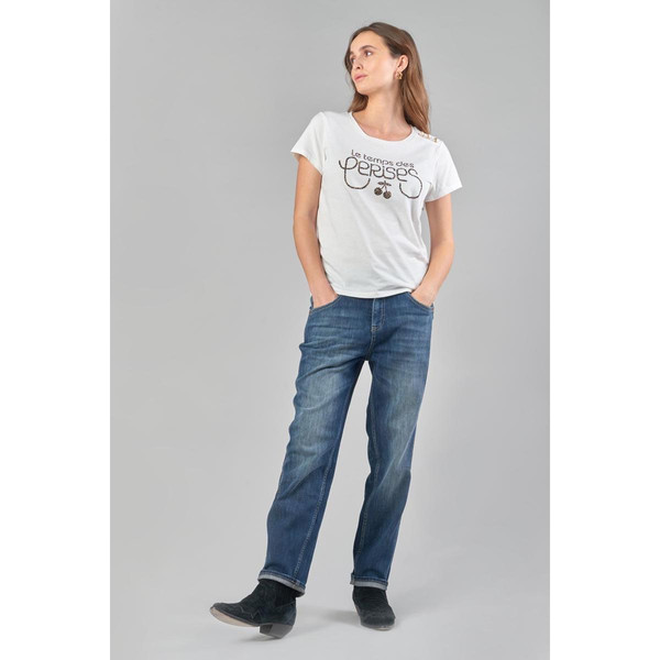 T-shirt Carole blanc imprimé en coton Le Temps des Cerises