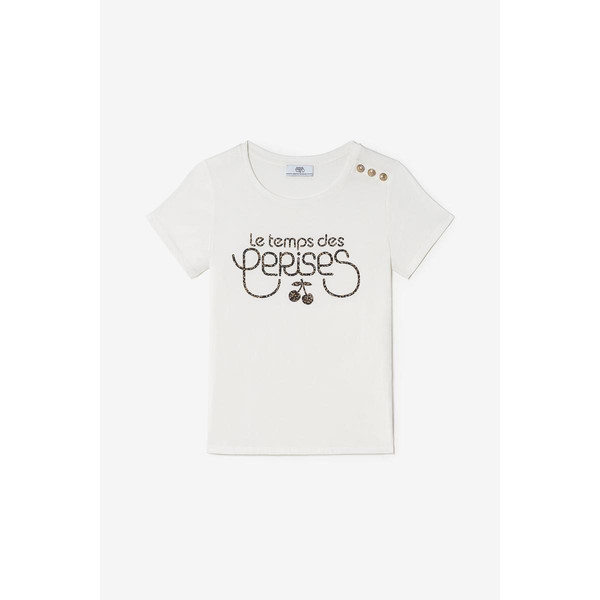 T-shirt Carole blanc imprimé en coton Le Temps des Cerises Mode femme