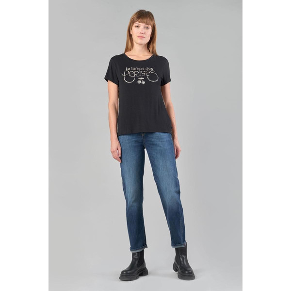Tee-Shirt DERAY noir en coton T-shirt manches courtes