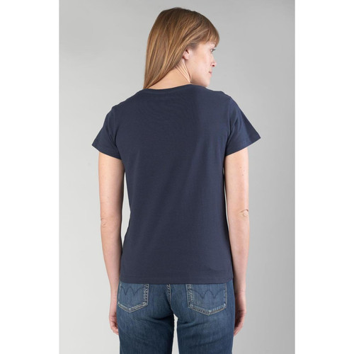 Tee-Shirt FABUO - Bleu en coton T-shirt manches courtes