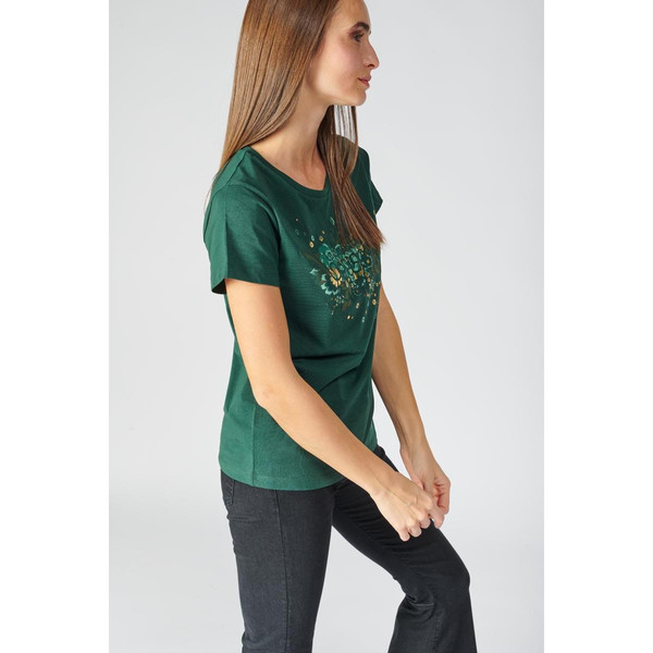 T-shirt Frankie vert sapin en coton Le Temps des Cerises Mode femme