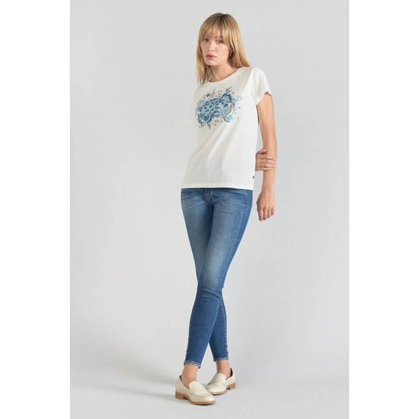 T-shirt Frankie crème imprimé blanc en coton Le Temps des Cerises Mode femme
