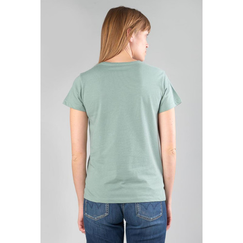 T-shirt Gracy vert sauge imprimé en coton T-shirt manches courtes