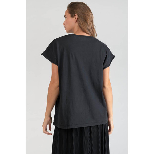 Tee-Shirt IYA noir en coton Le Temps des Cerises Mode femme
