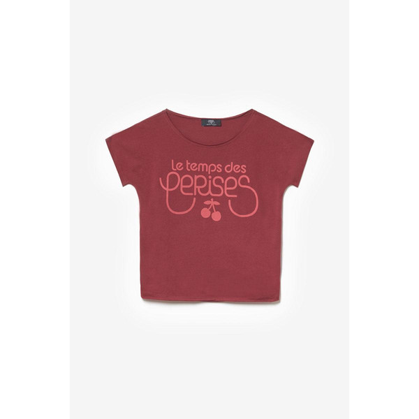 T-shirt Musgi bordeaux imprimé rouge en coton Le Temps des Cerises LES ESSENTIELS ENFANTS