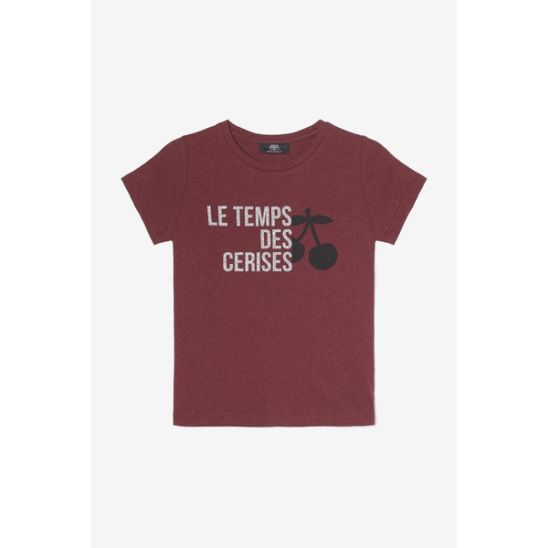 T-shirt Nastiagi bordeaux imprimé rouge en coton Le Temps des Cerises LES ESSENTIELS ENFANTS