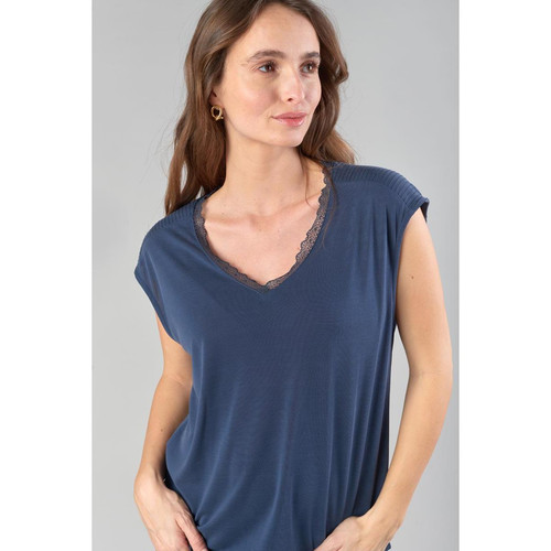 Le Temps des Cerises - Tee-Shirt NATE - T shirts manches courtes femme bleu