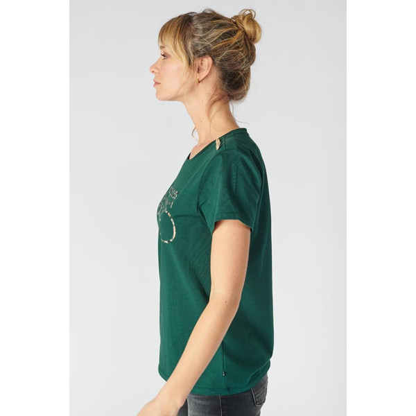 Tee-Shirt OULIA vert en coton T-shirt manches courtes