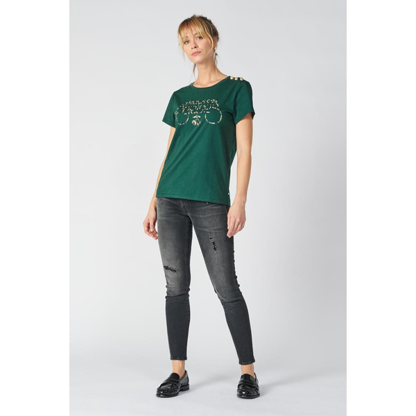 Tee-Shirt OULIA vert en coton Le Temps des Cerises Mode femme