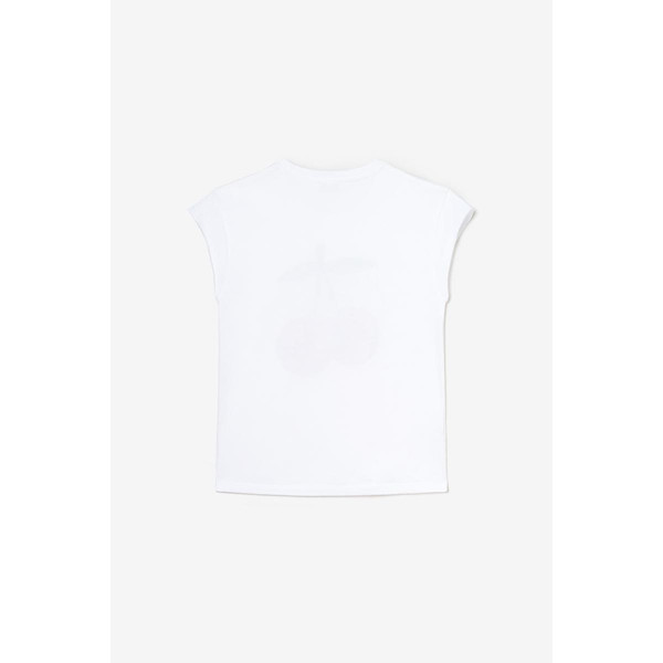Tee-Shirt RAHIMGI blanc en coton T-shirt / Débardeur fille